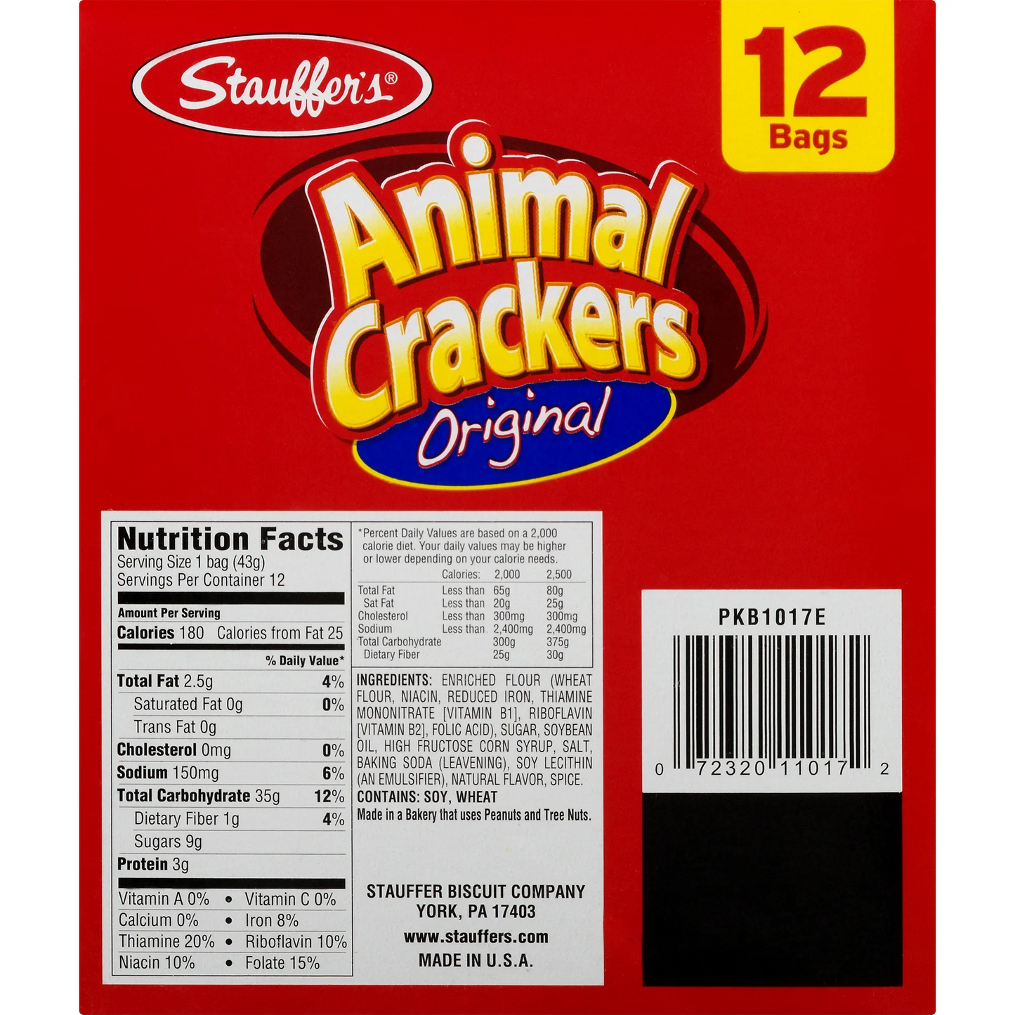 Stauffer's Original Animal Crackers, 1.5 oz, 12 count