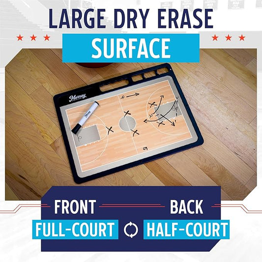 Sporting Goods Premium Coaches Clipboard | Double-Sided Dry Erase Marker Board for Basketball, Baseball, Soccer, Football, Hockey (Marker Included)