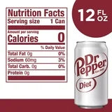 Diet Dr Pepper Soda Pop, 12 fl oz, 20 Pack Cans